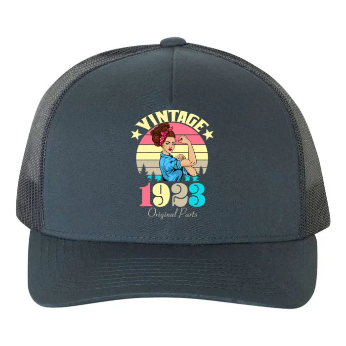 Vintage Rosie The Riveter 1923 Original Parts 100th Birthday Yupoong Adult 5-Panel Trucker Hat