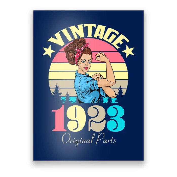 Vintage Rosie The Riveter 1923 Original Parts 100th Birthday Poster