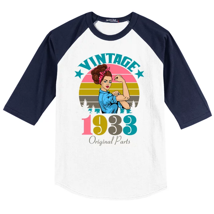 Vintage Rosie The Riveter 1933 Original Parts 90th Birthday Baseball Sleeve Shirt