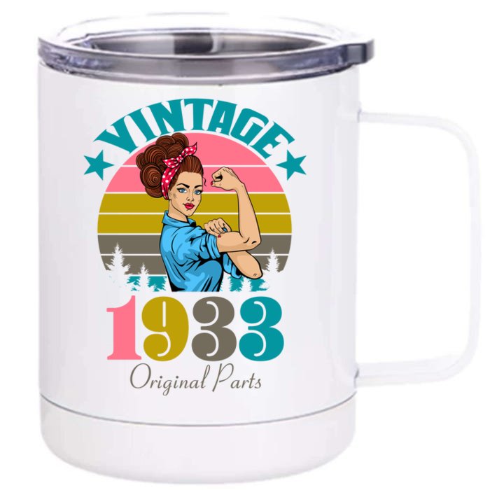 Vintage Rosie The Riveter 1933 Original Parts 90th Birthday Front & Back 12oz Stainless Steel Tumbler Cup