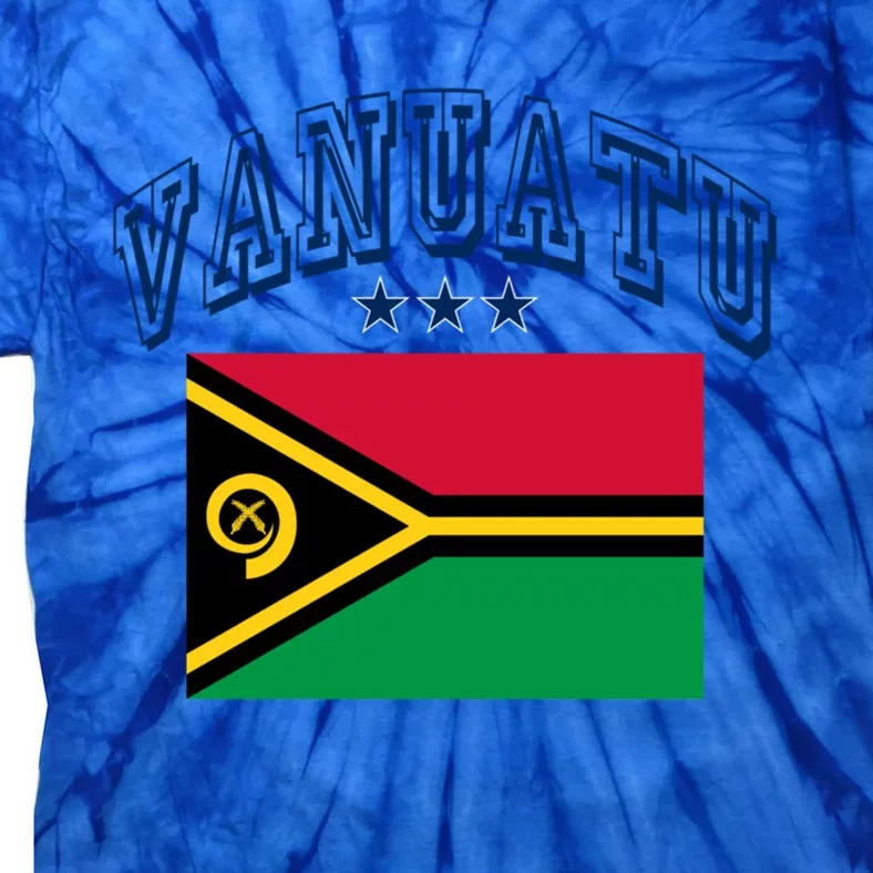 Vanuatu Retro Throwback Flag Athletic Cute Gift Tie-Dye T-Shirt