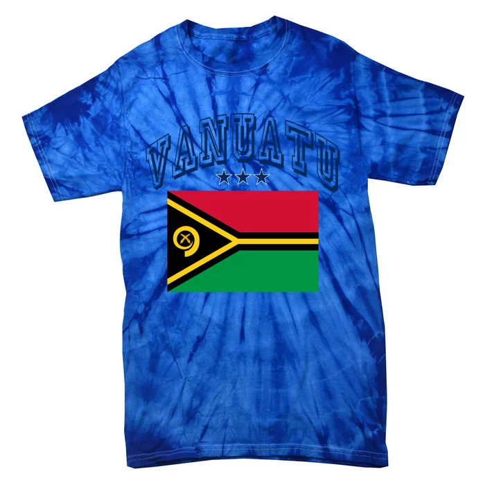 Vanuatu Retro Throwback Flag Athletic Cute Gift Tie-Dye T-Shirt