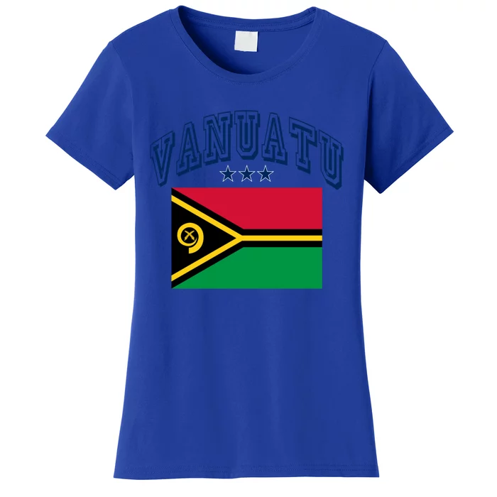 Vanuatu Retro Throwback Flag Athletic Cute Gift Women's T-Shirt