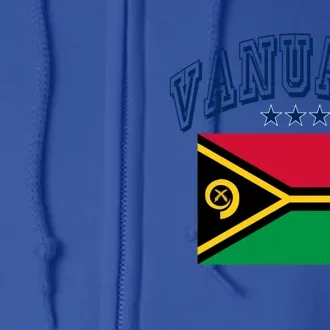 Vanuatu Retro Throwback Flag Athletic Cute Gift Full Zip Hoodie