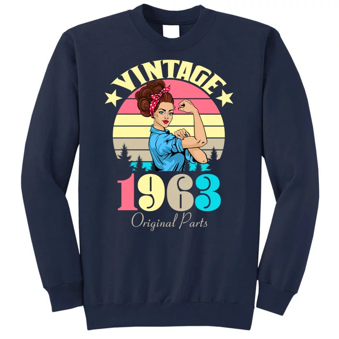 Vintage Rosie The Riveter 1963 Original Parts 60th Birthday Tall Sweatshirt