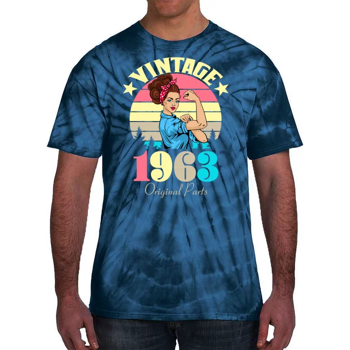 Vintage Rosie The Riveter 1963 Original Parts 60th Birthday Tie-Dye T-Shirt