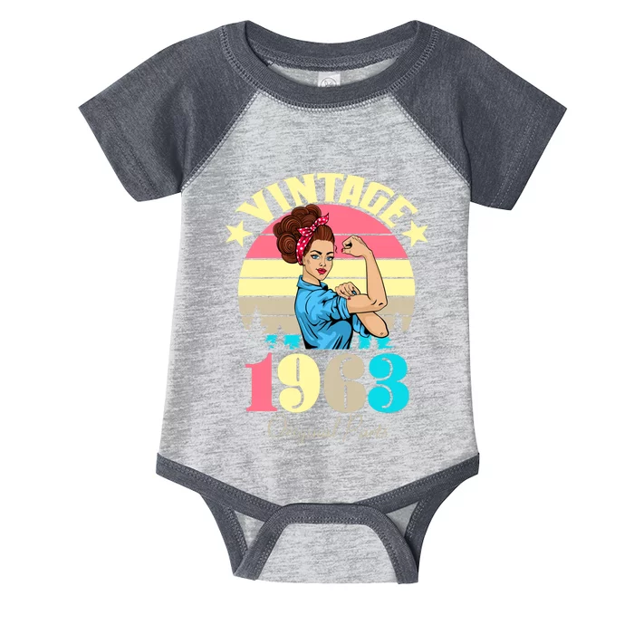 Vintage Rosie The Riveter 1963 Original Parts 60th Birthday Infant Baby Jersey Bodysuit