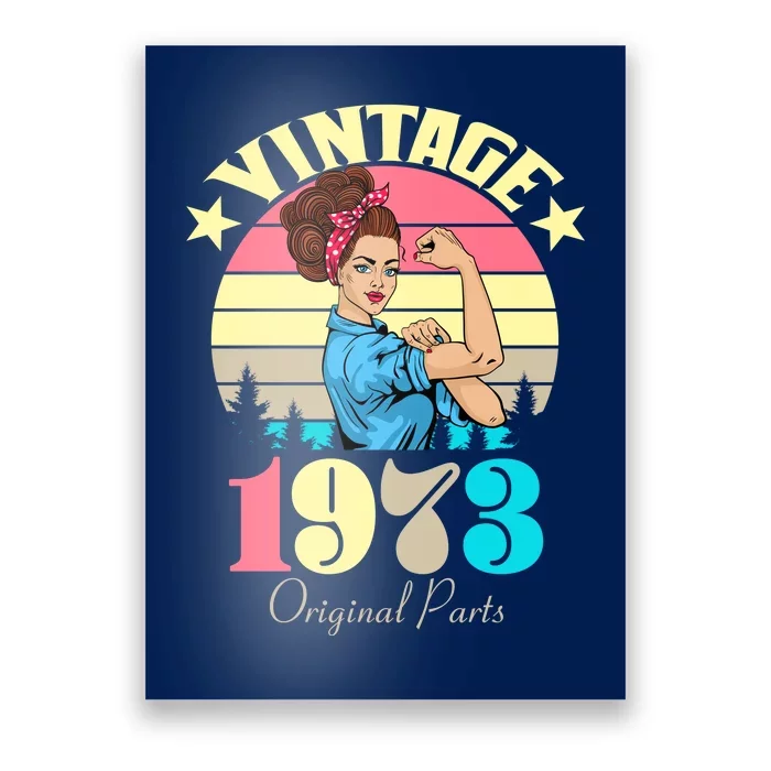 Vintage Rosie The Riveter 1973 Original Parts 50th Birthday Poster