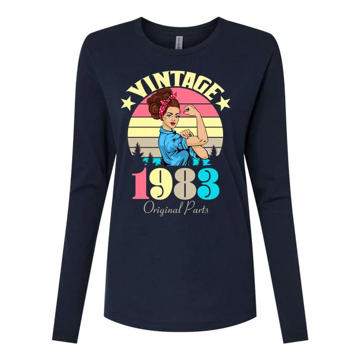 Vintage Rosie The Riveter 1983 Original Parts 40th Birthday Womens Cotton Relaxed Long Sleeve T-Shirt