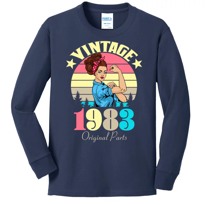 Vintage Rosie The Riveter 1983 Original Parts 40th Birthday Kids Long Sleeve Shirt