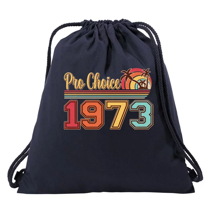 Vintage Retro Tropical Pro Choice 1973 Drawstring Bag