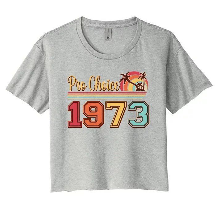 Vintage Retro Tropical Pro Choice 1973 Women's Crop Top Tee