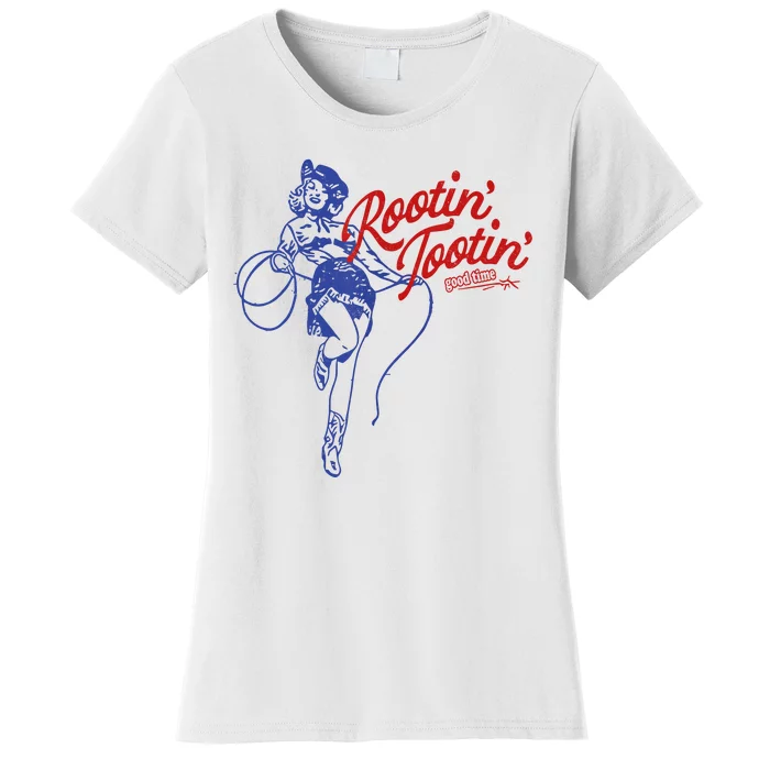 Vintage Rootin Tootin Good Time Western Cowgirl Girl Women Women's T-Shirt