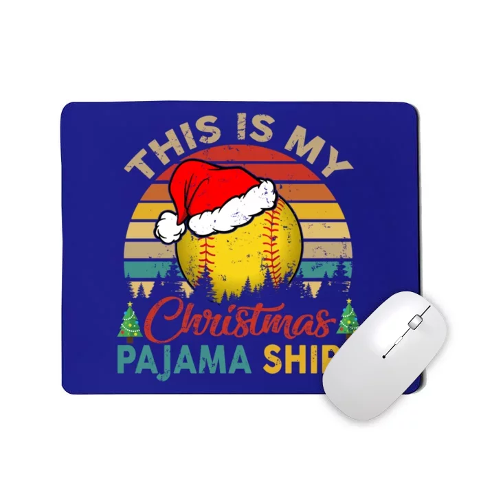 Vintage Retro This Is My Christmas Pajama Meaningful Gift Softball Meaningful Gi Mousepad