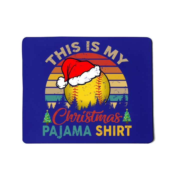 Vintage Retro This Is My Christmas Pajama Meaningful Gift Softball Meaningful Gi Mousepad