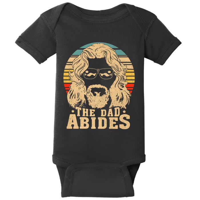 Vintage Retro The Dad Abides Funny Dad Fathers Day Baby Bodysuit