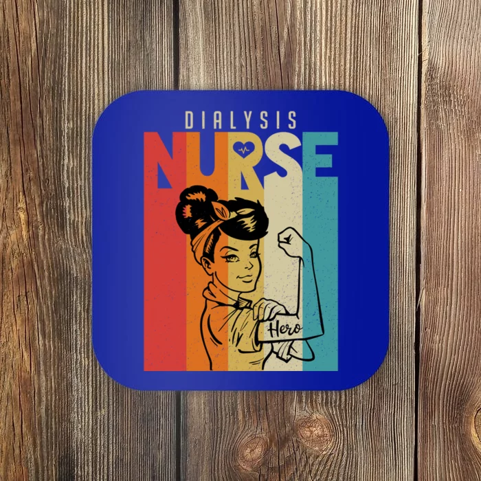 Vintage Rosie The Riveter Dialysis Nurse Funny Gift Coaster