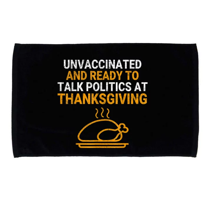 Vintage Ready To Talk Politics At Thanksgiving Funny Microfiber Hand Towel