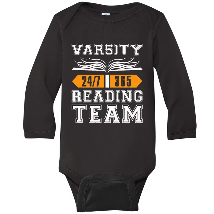 Varsity Reading Team For Book Lovers Baby Long Sleeve Bodysuit