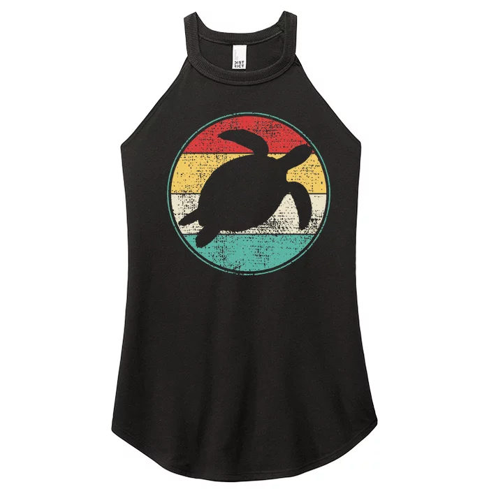 Vintage Retro Turtle Tortoise Waterturtle Marine Biologist Women’s Perfect Tri Rocker Tank