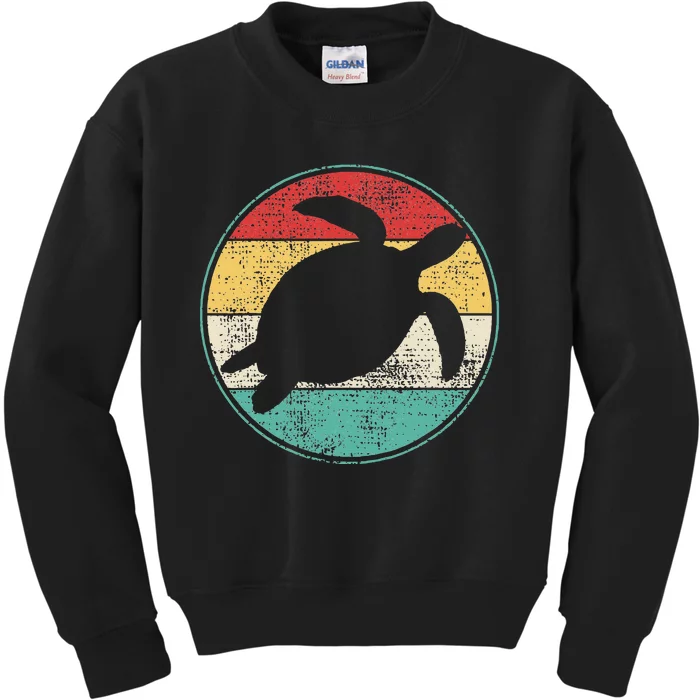 Vintage Retro Turtle Tortoise Waterturtle Marine Biologist Kids Sweatshirt