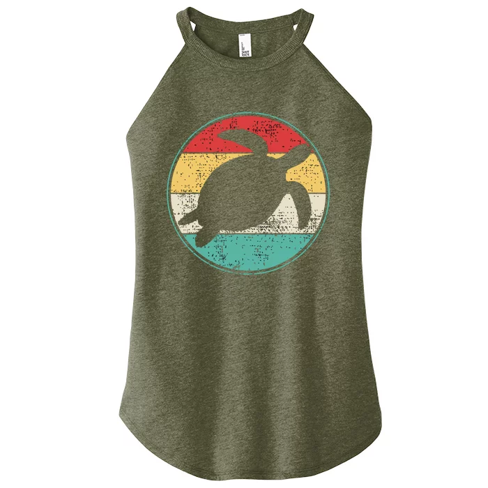 Vintage Retro Turtle Tortoise Water Turtle Marine Biologist Women’s Perfect Tri Rocker Tank