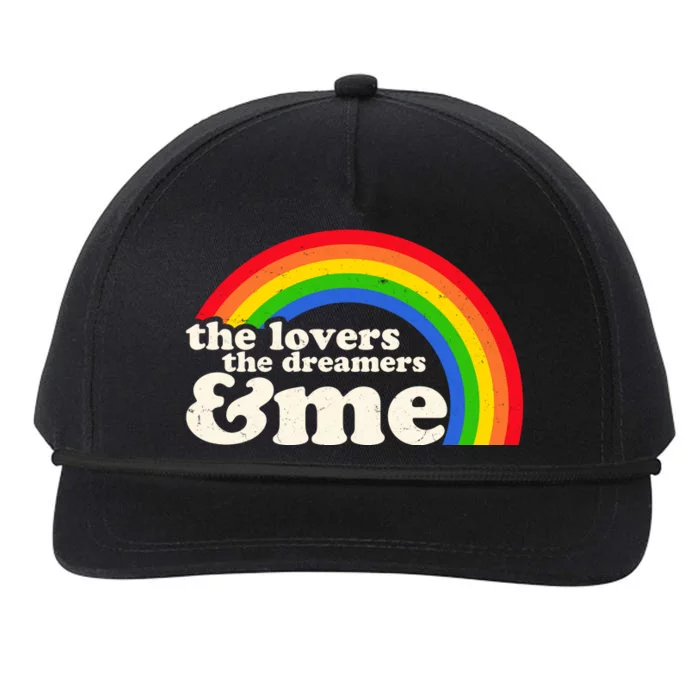 Vintage Retro The Lover The Dreamer And Me Rainbow Snapback Five-Panel Rope Hat