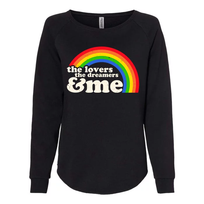 Vintage Retro The Lover The Dreamer And Me Rainbow Womens California Wash Sweatshirt