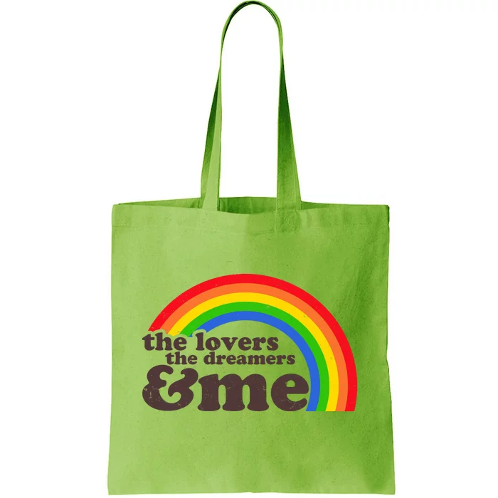 Vintage Retro The Lover The Dreamer And Me Rainbow Tote Bag