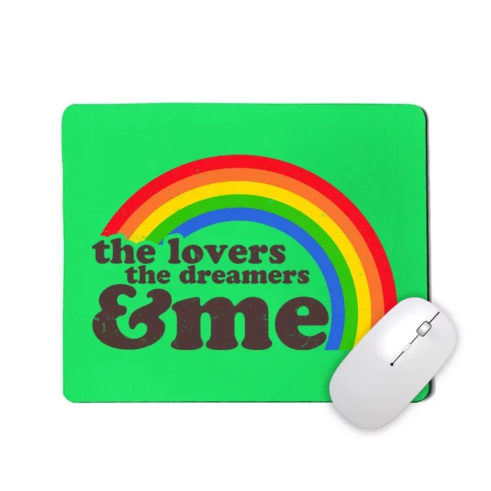 Vintage Retro The Lover The Dreamer And Me Rainbow Mousepad