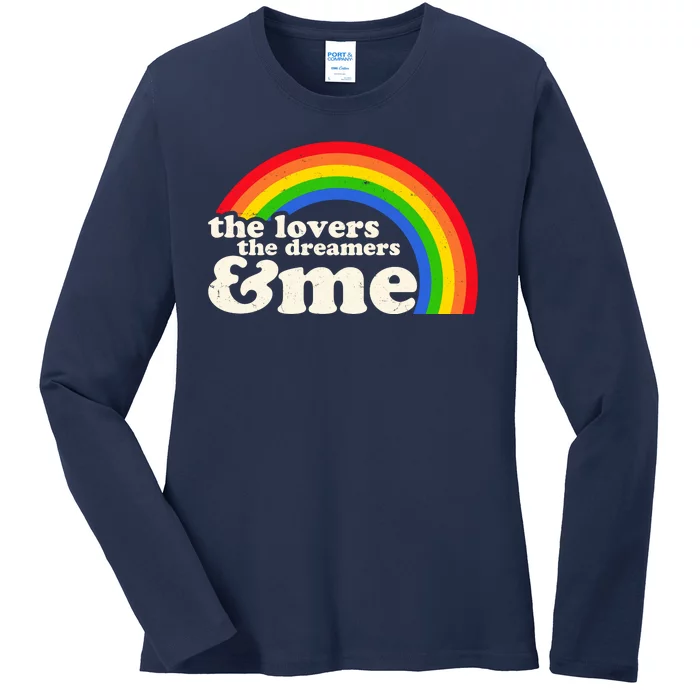 Vintage Retro The Lover The Dreamer And Me Rainbow Ladies Long Sleeve Shirt