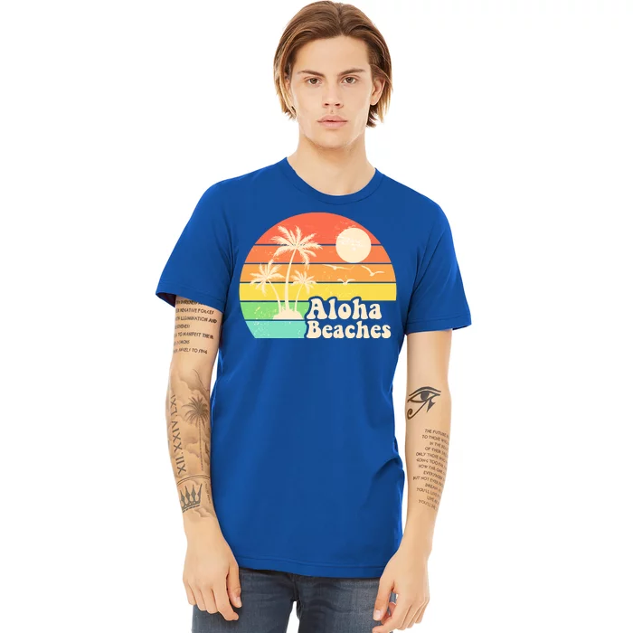 Vintage Retro Tropical Aloha Beahes Premium T-Shirt