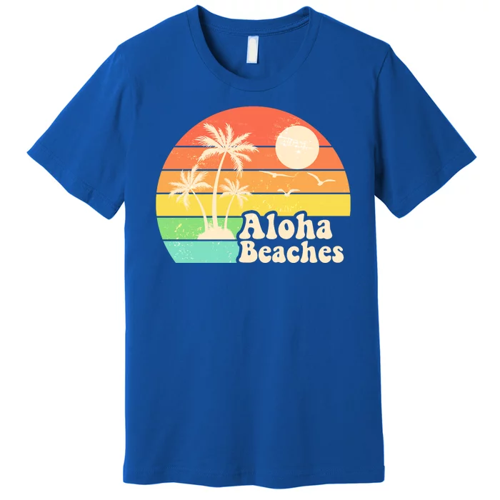 Vintage Retro Tropical Aloha Beahes Premium T-Shirt