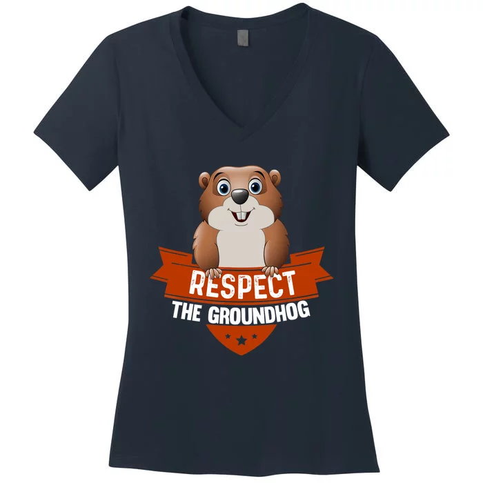 Vintage Respect The Groundhog Day Women's V-Neck T-Shirt