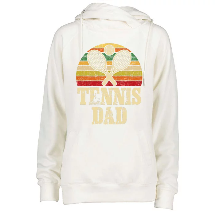 Vintage Retro Tennis Dad Fathers Day Present Womens Funnel Neck Pullover Hood