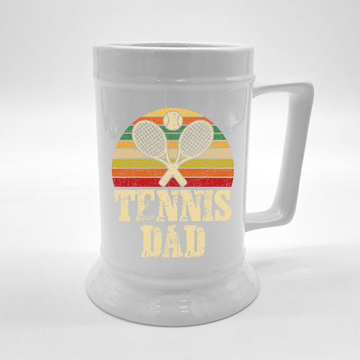 Vintage Retro Tennis Dad Fathers Day Present Front & Back Beer Stein