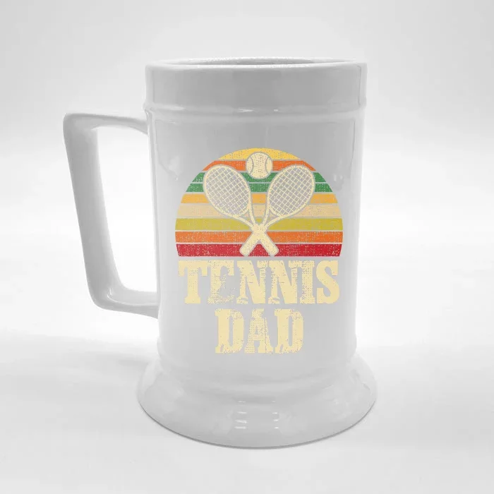 Vintage Retro Tennis Dad Fathers Day Present Front & Back Beer Stein