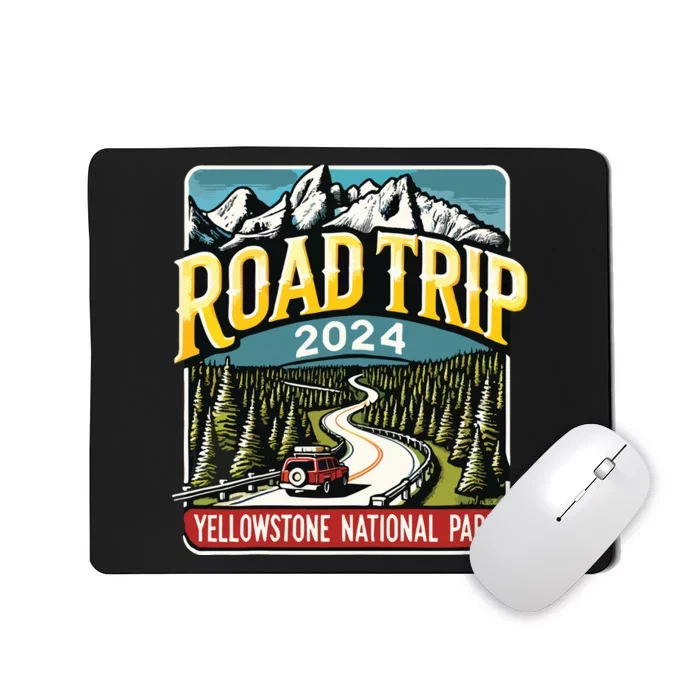 Vintage Road Trip 2024 Yellowstone National Park 2024 Mousepad