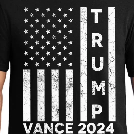 Vote Red Trump Vance 2024 Grunged Usa Flag Pajama Set