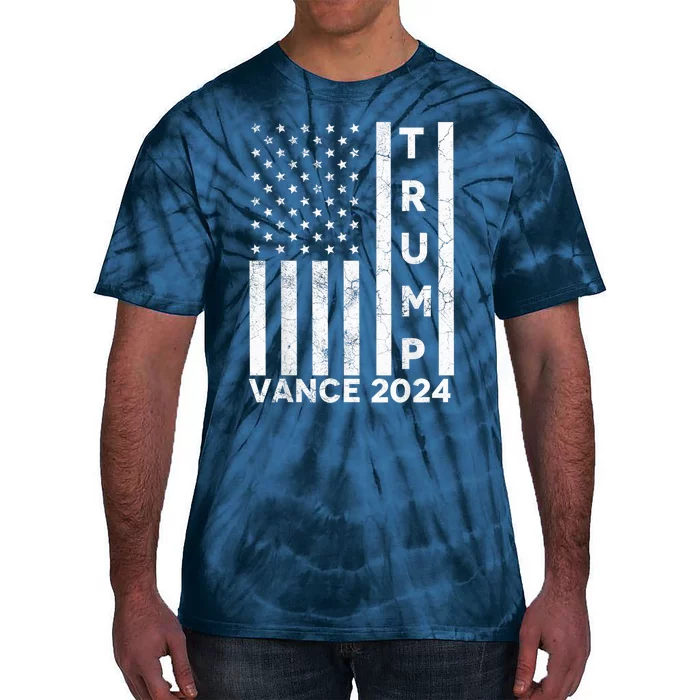 Vote Red Trump Vance 2024 Grunged Usa Flag Tie-Dye T-Shirt