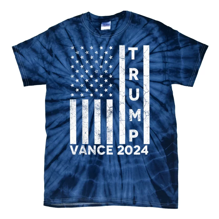 Vote Red Trump Vance 2024 Grunged Usa Flag Tie-Dye T-Shirt