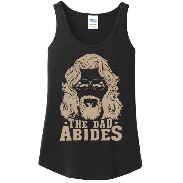 Vintage Retro The Dad Abides Funny Dad FatherS Day Ladies Essential Tank