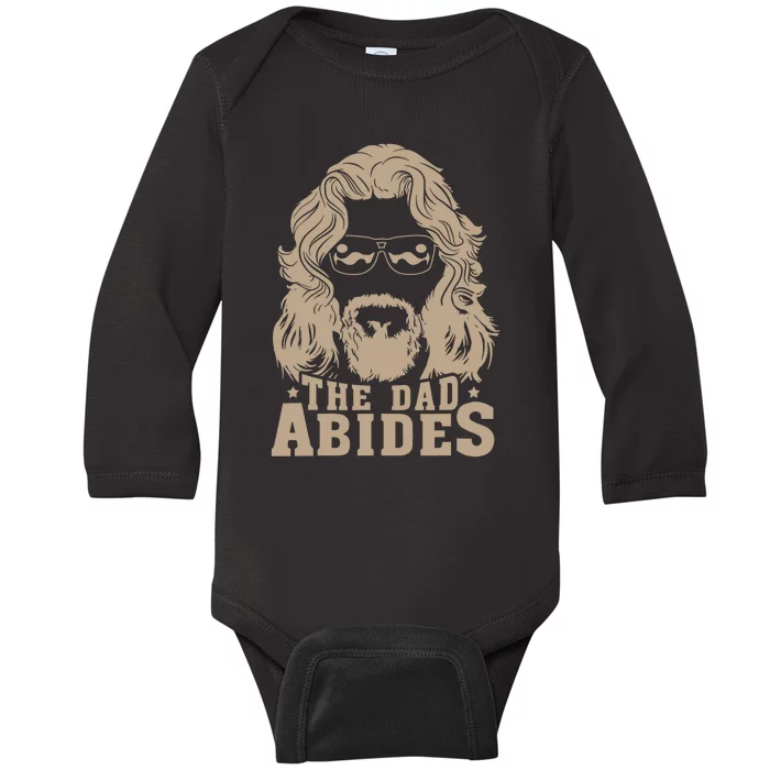 Vintage Retro The Dad Abides Funny Dad FatherS Day Baby Long Sleeve Bodysuit