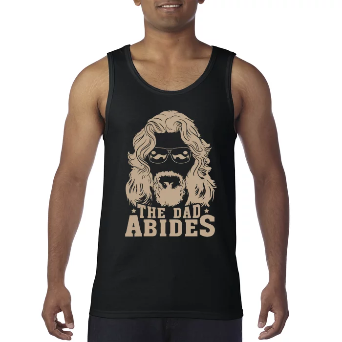 Vintage Retro The Dad Abides Funny Dad FatherS Day Tank Top