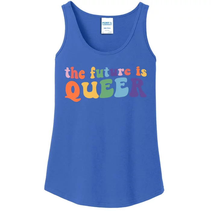 Vintage Rainbow The Future Is Queer Pride Lesbian Gay Lgbtq Funny Gift Ladies Essential Tank