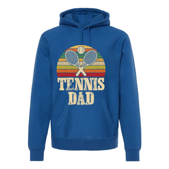 Vintage Retro Tennis Dad Fathers Day Present Gift Premium Hoodie