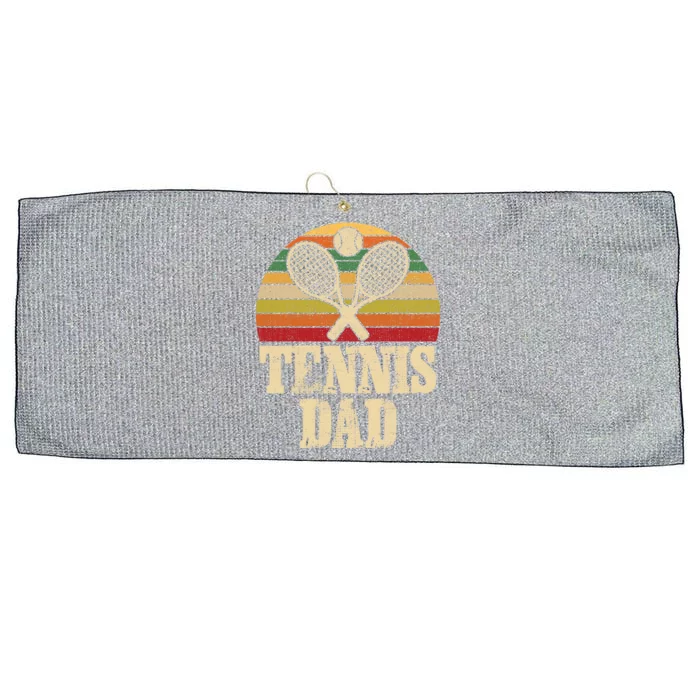 Vintage Retro Tennis Dad Fathers Day Present Gift Large Microfiber Waffle Golf Towel