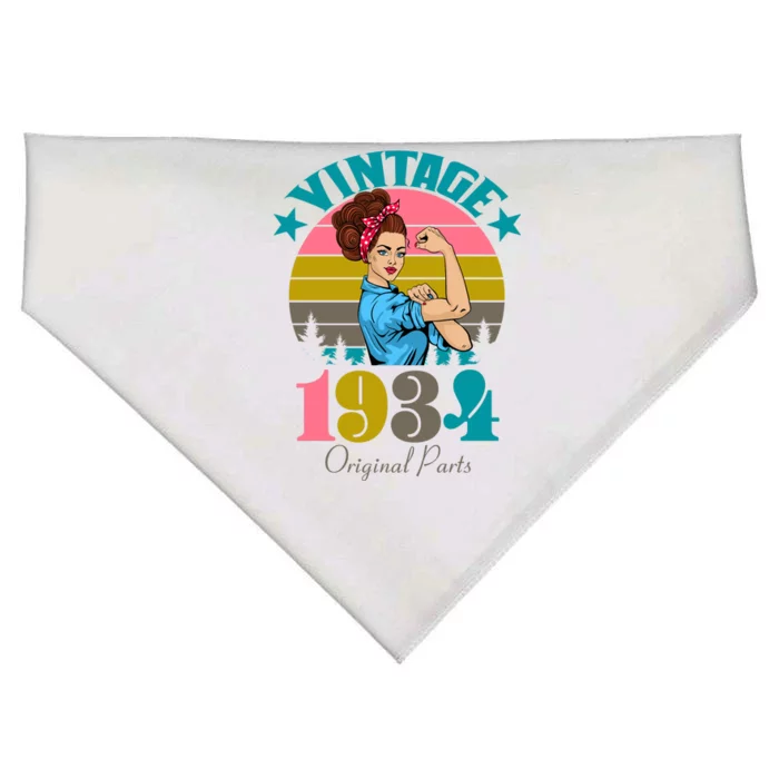 Vintage Rosie The Riveter 1934 Original Parts 90th Birthday USA-Made Doggie Bandana