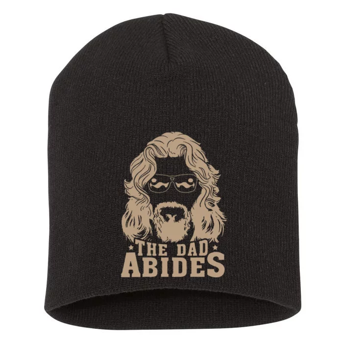 Vintage Retro The Dad Abides Dad FatherS Day Short Acrylic Beanie