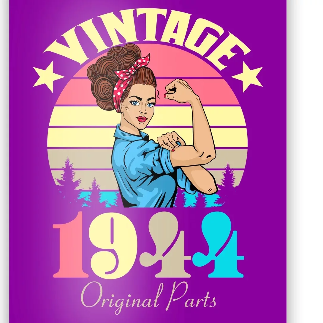 Vintage Rosie The Riveter 1944 Original Parts 80th Birthday Poster